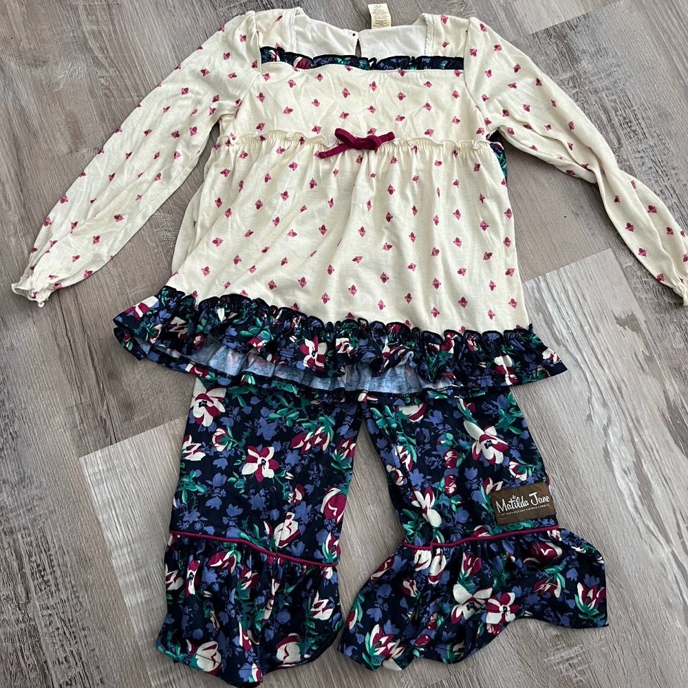Matilda Jane Blue Floral Pajamas Size 6